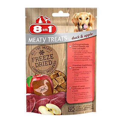 8 in 1 Freeze Dried Tahılsız Ördek ve Elmalı Kurutulmuş Köpek Ödülü 50 Gr
