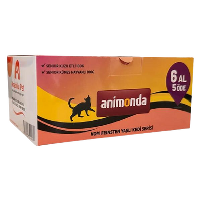 Animonda Vom Feinsten Kuzu Etli ve Tavuk Etli Karışık Yaşlı Kedi Konservesi 100gr (6 AL 5 ÖDE) Animonda Vom Feinsten Kuzu Etli ve Tavuk Etli Karışık Yaşlı Kedi Konservesi 100gr (6 AL 5 ÖDE)
