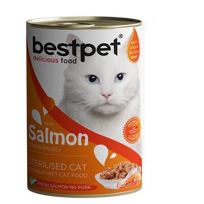 Bestpet Sterilised Somonlu Kısırlaştırılmış Kedi Konservesi 400 Gr Bestpet Sterilised Somonlu Kısırlaştırılmış Kedi Konservesi 400 Gr