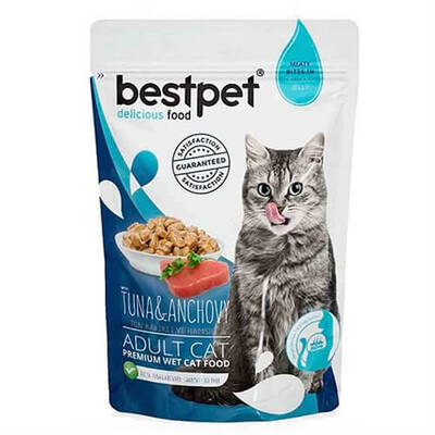 Bestpet Tunalı ve Hamsili Kedi Pouch Konservesi 85 Gr Bestpet Tunalı ve Hamsili Kedi Pouch Konservesi 85 Gr