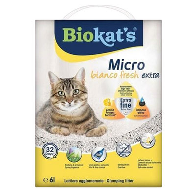 Biokats Micro Fresh Extra Bahar Kokulu Aktif Karbonlu Topaklanan Doğal Kedi Kumu 6Lt Biokats Micro Fresh Extra Bahar Kokulu Aktif Karbonlu Topaklanan Doğal Kedi Kumu 6Lt