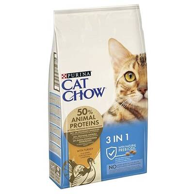 Cat Chow 3 in 1 Feline Yetişkin Kediler İçin Hindi Etli Kedi Maması 15 Kg
