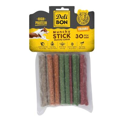 Delibon Köpek Ödül Kemiği Munchy Çubuk Kalın Mix 30 Adet Delibon Köpek Ödül Kemiği Munchy Çubuk Kalın Mix 30 Adet