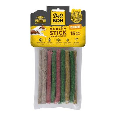 Delibon Köpek Ödül Kemiği Munchy Çubuk Kalın Mix 15 Adet Delibon Köpek Ödül Kemiği Munchy Çubuk Kalın Mix 15 Adet