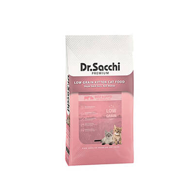 Dr.Sacchi Premium Düşük Tahıllı Sığır ve Kuzu Etli Yavru Kedi Maması 10 Kg Dr.Sacchi Premium Düşük Tahıllı Sığır ve Kuzu Etli Yavru Kedi Maması 10 Kg