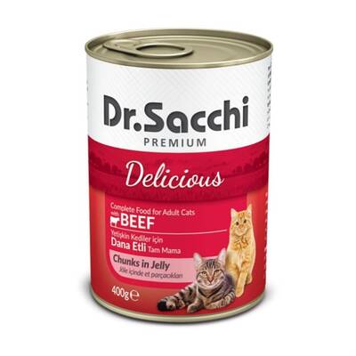 Dr.Sacchi Sığır Etli Yetişkin Kedi Konservesi 400gr Dr.Sacchi Sığır Etli Yetişkin Kedi Konservesi 400gr