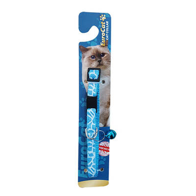 EuroCat Çizgi Desenli Kedi Boyun Tasması Mavi 10mm 28 Cm EuroCat Çizgi Desenli Kedi Boyun Tasması Mavi 10mm 28 Cm
