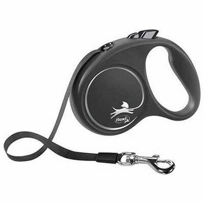 Flexi Black Design Şerit Otomatik Köpek Gezdirme Tasması 5MT Medıum Siyah Flexi Black Design Şerit Otomatik Köpek Gezdirme Tasması 5MT Medıum Siyah
