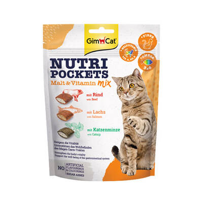 Gimcat Nutripockets Kedi Ödülü Malt&Multivitamin 150 Gr Gimcat Nutripockets Kedi Ödülü Malt&Multivitamin 150 Gr