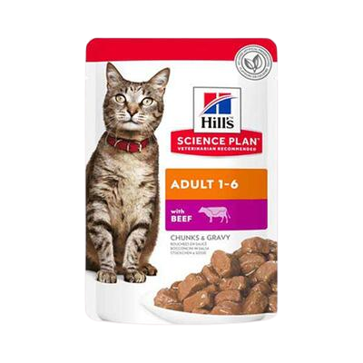 Hill's Chunks & Gravy Biftekli Yetişkin Kedi PouchYaş Maması 85 gr Hill's Chunks & Gravy Biftekli Yetişkin Kedi PouchYaş Maması 85 gr