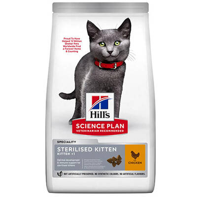 Hill's Sterilised Kitten Tavuklu Kısırlaştırılmış Yavru Kedi Maması 3 Kg Hill's Sterilised Kitten Tavuklu Kısırlaştırılmış Yavru Kedi Maması 3 Kg