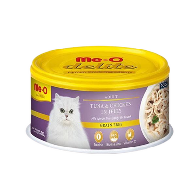 Meo Delite Tahılsız Jöle İçinde Ton Balıklı ve Tavuklu Yetişkin Kedi Konservesi 80 Gr Meo Delite Tahılsız Jöle İçinde Ton Balıklı ve Tavuklu Yetişkin Kedi Konservesi 80 Gr