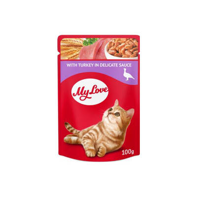 My Love Sos İçinde Hindi Etli Pouch Kedi Maması 100 Gr My Love Sos İçinde Hindi Etli Pouch Kedi Maması 100 Gr