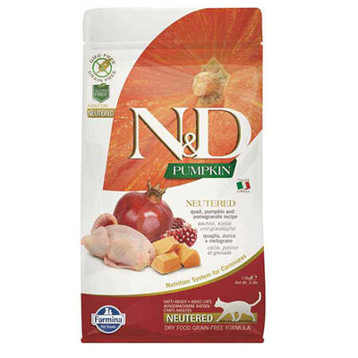 N&D Pumpkin Bıldırcın Etli Bal Kabaklı ve Narlı Taılsız Kısırlaştırılmış Kedi Maması 1,5 Kg N&D Pumpkin Bıldırcın Etli Bal Kabaklı ve Narlı Taılsız Kısırlaştırılmış Kedi Maması 1,5 Kg