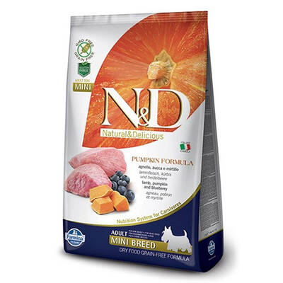 N&D Pumpkin Bal Kabaklı Kuzulu ve Yaban Mersinli Küçük Irk Tahılsız Yetişkin Köpek Maması 2,5 Kg N&D Pumpkin Bal Kabaklı Kuzulu ve Yaban Mersinli Küçük Irk Tahılsız Yetişkin Köpek Maması 2,5 Kg