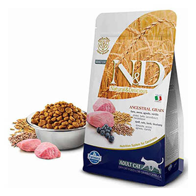 N&D Ancestral Grain Kuzu Etli ve Yaban Mersinli Ata Tahıllı Yetişkin Kedi Maması 1,5 Kg N&D Ancestral Grain Kuzu Etli ve Yaban Mersinli Ata Tahıllı Yetişkin Kedi Maması 1,5 Kg