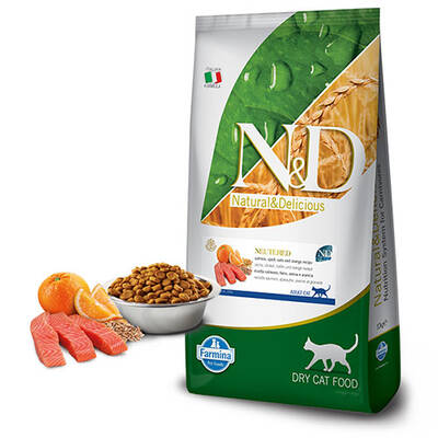 N&D Ocean Düşük Tahıllı Kısırlaştırılmış Somonlu vPortakallı Yetişkin Kedi Maması 10 kg N&D Ocean Düşük Tahıllı Kısırlaştırılmış Somonlu vPortakallı Yetişkin Kedi Maması 10 kg