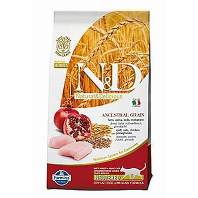 N&D Ancestral Grain Tavuklu ve Narlı Düşük Tahıllı Kısırlaştırılmış Kedi Maması 10 Kg N&D Ancestral Grain Tavuklu ve Narlı Düşük Tahıllı Kısırlaştırılmış Kedi Maması 10 Kg