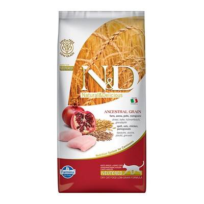 N&D Ancestral Grain Tavuklu ve Narlı Düşük Tahıllı Kısırlaştırılmış Kedi Maması 5 Kg N&D Ancestral Grain Tavuklu ve Narlı Düşük Tahıllı Kısırlaştırılmış Kedi Maması 5 Kg