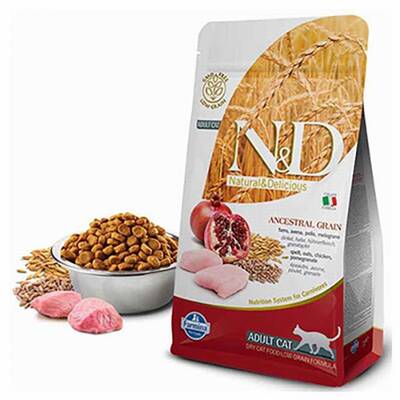 N&D Ancestral Grain Tavuklu ve Narlı Ata Tahıllı Yetişkin Kedi Maması 1,5 Kg N&D Ancestral Grain Tavuklu ve Narlı Ata Tahıllı Yetişkin Kedi Maması 1,5 Kg