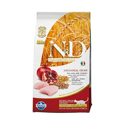 N&D Ancestral Grain Tavuklu ve Narlı Düşük Tahıllı Kısırlaştırılmış Kedi Maması 1,5 Kg N&D Ancestral Grain Tavuklu ve Narlı Düşük Tahıllı Kısırlaştırılmış Kedi Maması 1,5 Kg