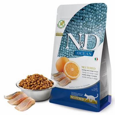 ND Ocean Ringa Balıklı ve Portakallı Kısır Kedi Maması 5 Kg ND Ocean Ringa Balıklı ve Portakallı Kısır Kedi Maması 5 Kg
