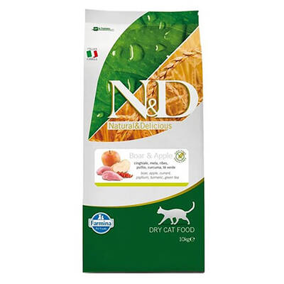 ND Prime Domuzlu ve Elmalı Tahılsız Yetişkin Kedi Maması 10 Kg ND Prime Domuzlu ve Elmalı Tahılsız Yetişkin Kedi Maması 10 Kg