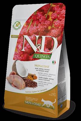 ND Quinoa Skin Coat Bıldırcın Yetişkin Kedi Maması 5 kg ND Quinoa Skin Coat Bıldırcın Yetişkin Kedi Maması 5 kg