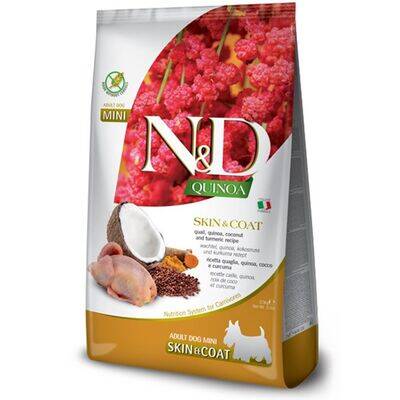 N&D Quinoa Skin&Coat Bıldırcın Etli Kinoalı Hindistan Cevizli Yetişkin Köpek Maması 2,5kg N&D Quinoa Skin&Coat Bıldırcın Etli Kinoalı Hindistan Cevizli Yetişkin Köpek Maması 2,5kg