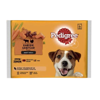 Pedigree Pouch Sığır Etli Kuzulu ve Hindili Yetişkin Köpek Konservesi 100gr (4'lü) Pedigree Pouch Sığır Etli Kuzulu ve Hindili Yetişkin Köpek Konservesi 100gr (4'lü)