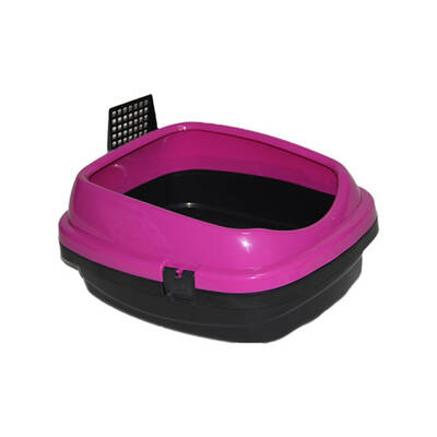 Pet Style Açık Kedi Tuvaleti Pembe 49 5x40x22 Cm Pet Style Açık Kedi Tuvaleti Pembe 49 5x40x22 Cm