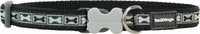 Red Dingo Bone Yard Desenli Siyah Köpek Boyun Tasması 12mm Red Dingo Bone Yard Desenli Siyah Köpek Boyun Tasması 12mm