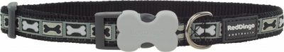 Red Dingo Bone Yard Desenli Siyah Köpek Boyun Tasması 20mm Red Dingo Bone Yard Desenli Siyah Köpek Boyun Tasması 20mm