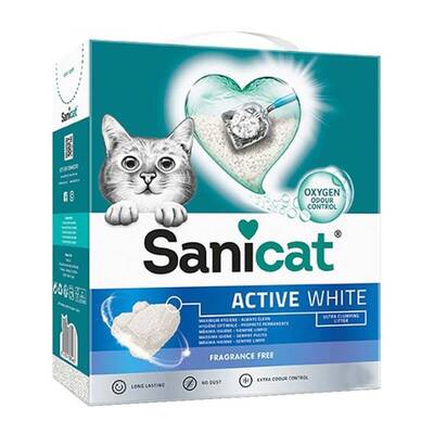 Sanicat Active White Ultra Topaklanan Kedi Kumu 6 LT Sanicat Active White Ultra Topaklanan Kedi Kumu 6 LT