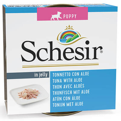 Schesir Ton Balıklı ve Aloe Veralı Yavru Köpek Konervesi 150gr Schesir Ton Balıklı ve Aloe Veralı Yavru Köpek Konervesi 150gr