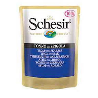Schesir Ton Balık ve Levrekli Pouch Kedi Konservesi 100 Gr Schesir Ton Balık ve Levrekli Pouch Kedi Konservesi 100 Gr