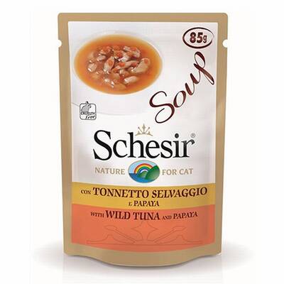 Schesir Ton Balıklı Papayalı Kedi Çorbası 85 Gr Schesir Ton Balıklı Papayalı Kedi Çorbası 85 Gr