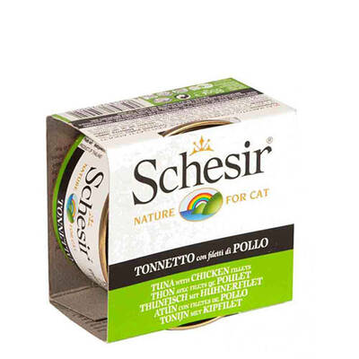 Schesir Ton Balıklı ve Tavuklu Jöleli Kedi Konservesi 85 Gr Schesir Ton Balıklı ve Tavuklu Jöleli Kedi Konservesi 85 Gr