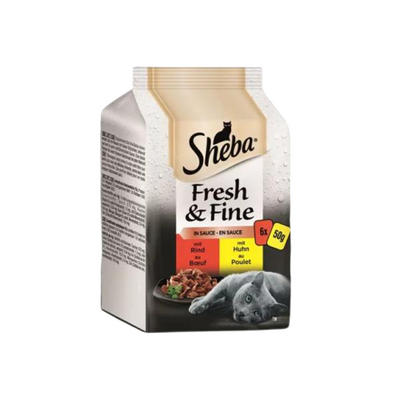 Sheba Pouch Fresh&Fine Sos İçerisinde Sığır Etli Tavuklu Yetişkin Kedi Konservesi 50gr (6'lı) Sheba Pouch Fresh&Fine Sos İçerisinde Sığır Etli Tavuklu Yetişkin Kedi Konservesi 50gr (6'lı)