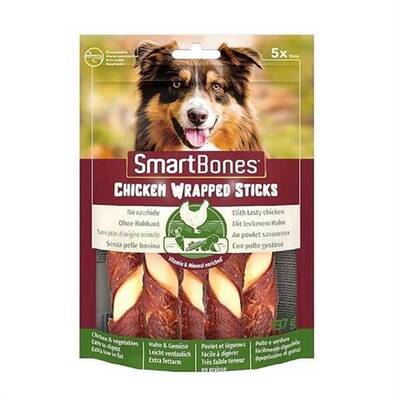 SmartBones Tavuk Sargılı Medium Stick Köpek Ödülü5'Li 137 Gr SmartBones Tavuk Sargılı Medium Stick Köpek Ödülü5'Li 137 Gr