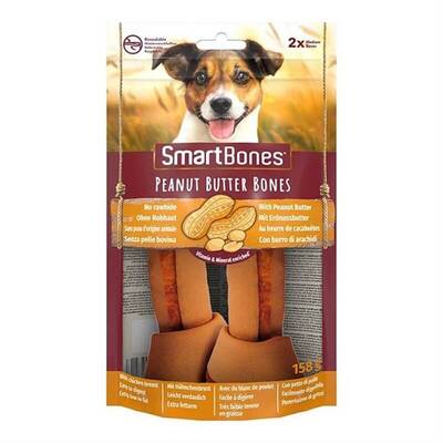 SmartBones Tavuklu Fıstık Ezmeli Medium Düğüm Kemik Köpek Ödülü 2'Li 158 Gr SmartBones Tavuklu Fıstık Ezmeli Medium Düğüm Kemik Köpek Ödülü 2'Li 158 Gr