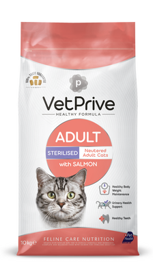 Vet Prive Somonlu Kısırlaştırılmış Yetişkin Kedi Maması 10 Kg Vet Prive Somonlu Kısırlaştırılmış Yetişkin Kedi Maması 10 Kg