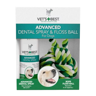 VET'S BEST Köpek Ağız ve Diş Bakım Spreyi 120ml ve Diş Temizleyici Halat Top 16cm (2'li Set) VET'S BEST Köpek Ağız ve Diş Bakım Spreyi 120ml ve Diş Temizleyici Halat Top 16cm (2'li Set)