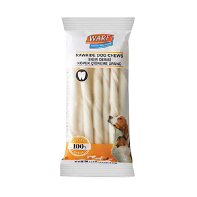 Warf Beyaz Sığır Derisi Burgu Kemik 12 cm 20 ad Warf Beyaz Sığır Derisi Burgu Kemik 12 cm 20 ad