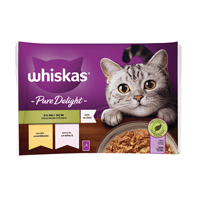 Whiskas Pouch Pure Delight Jöle İçinde Tavuklu ve Somonlu Yetişkin Kedi Konservesi 85gr (4'lü) Whiskas Pouch Pure Delight Jöle İçinde Tavuklu ve Somonlu Yetişkin Kedi Konservesi 85gr (4'lü)