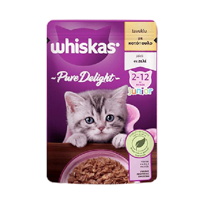 Whiskas Pouch Pure Delight Jöle İçinde Tavuklu Yavru Kedi Konservesi 85gr Whiskas Pouch Pure Delight Jöle İçinde Tavuklu Yavru Kedi Konservesi 85gr