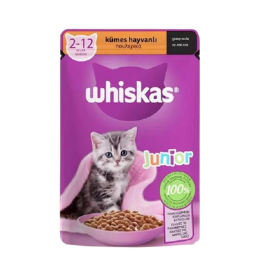 Whiskas Pouch Sos İçinde Kümes Hayvanlı Yavru Kedi Konservesi 85gr Whiskas Pouch Sos İçinde Kümes Hayvanlı Yavru Kedi Konservesi 85gr
