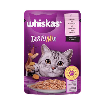 Whiskas Pouch TastyMix Sos İçinde Somonlu ve Havuçlu Yetişkin Kedi Konservesi 85gr Whiskas Pouch TastyMix Sos İçinde Somonlu ve Havuçlu Yetişkin Kedi Konservesi 85gr