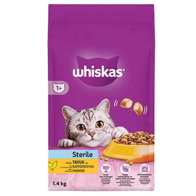 Whiskas Tavuklu ve Havuçlu Kısırlaştırılmış Kedi Maması 1,4 Kg Whiskas Tavuklu ve Havuçlu Kısırlaştırılmış Kedi Maması 1,4 Kg
