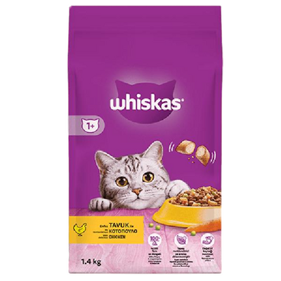 Whiskas Tavuklu ve Sebzeli Yetişkin Kuru Kedi Maması 1,4 Kg Whiskas Tavuklu ve Sebzeli Yetişkin Kuru Kedi Maması 1,4 Kg